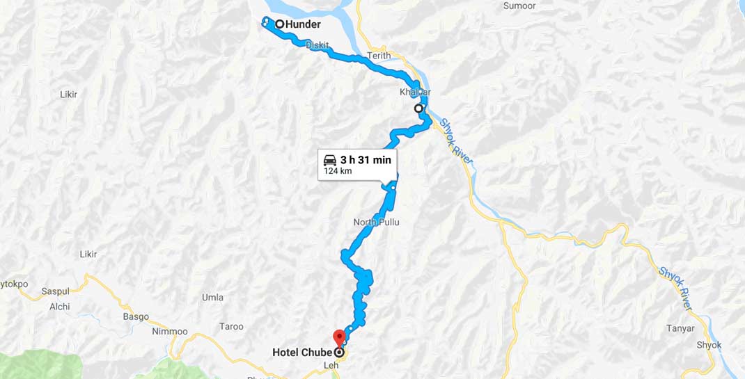 How to reach Hotel Chube from Hunder
